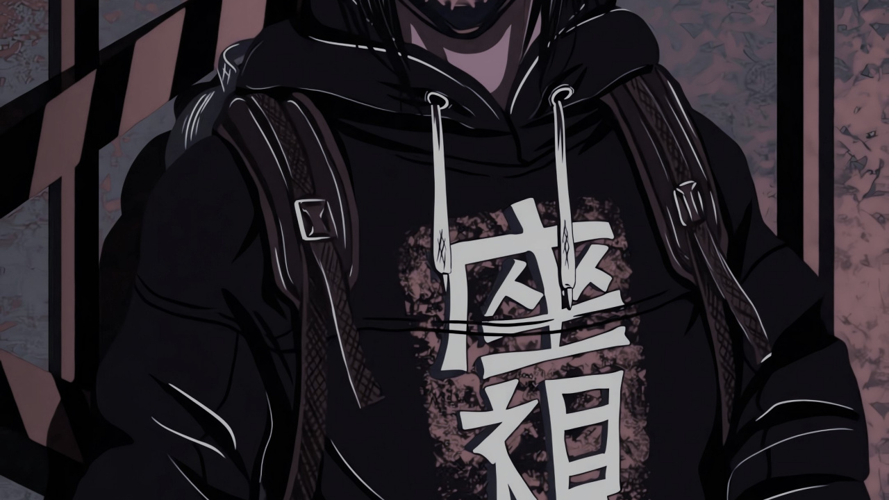 Обои мрачное аниме крутой мальчик, аниме, аниме арт, мультфильм, рукав в разрешении 1280x720