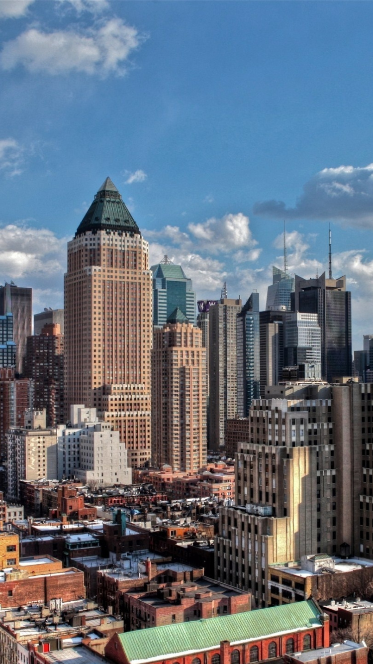 Обои городской пейзаж, город, городской район, метрополия, линия горизонта в разрешении 750x1334