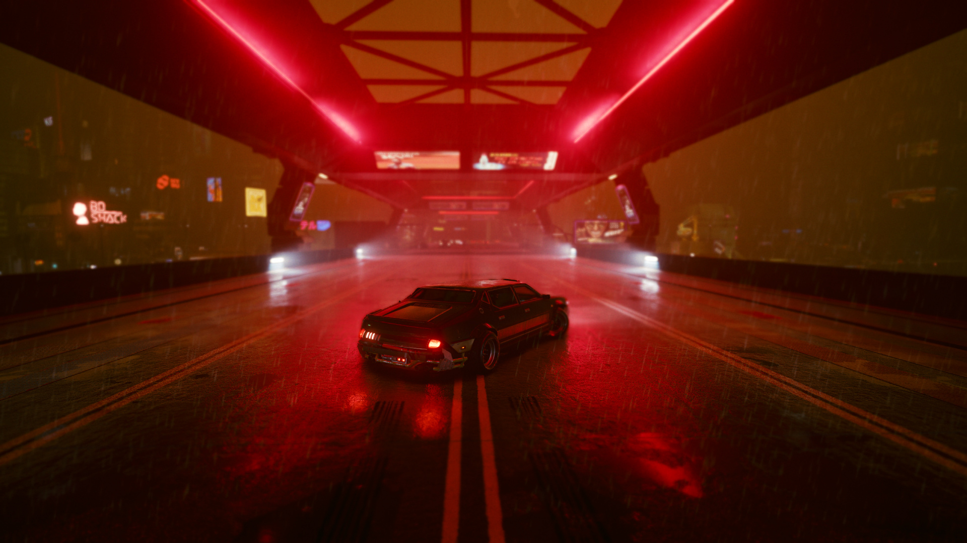 Обои Киберпанк, Киберпанк 2077, Киберпанк 2020, свет, дорога в разрешении 1920x1080