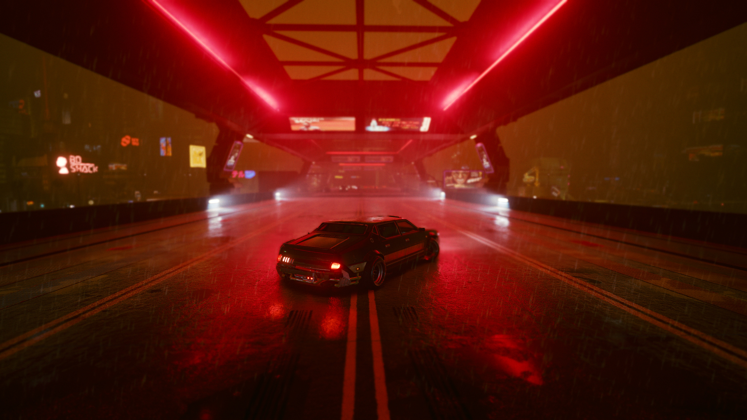 Обои Киберпанк, Киберпанк 2077, Киберпанк 2020, свет, дорога в разрешении 2560x1440