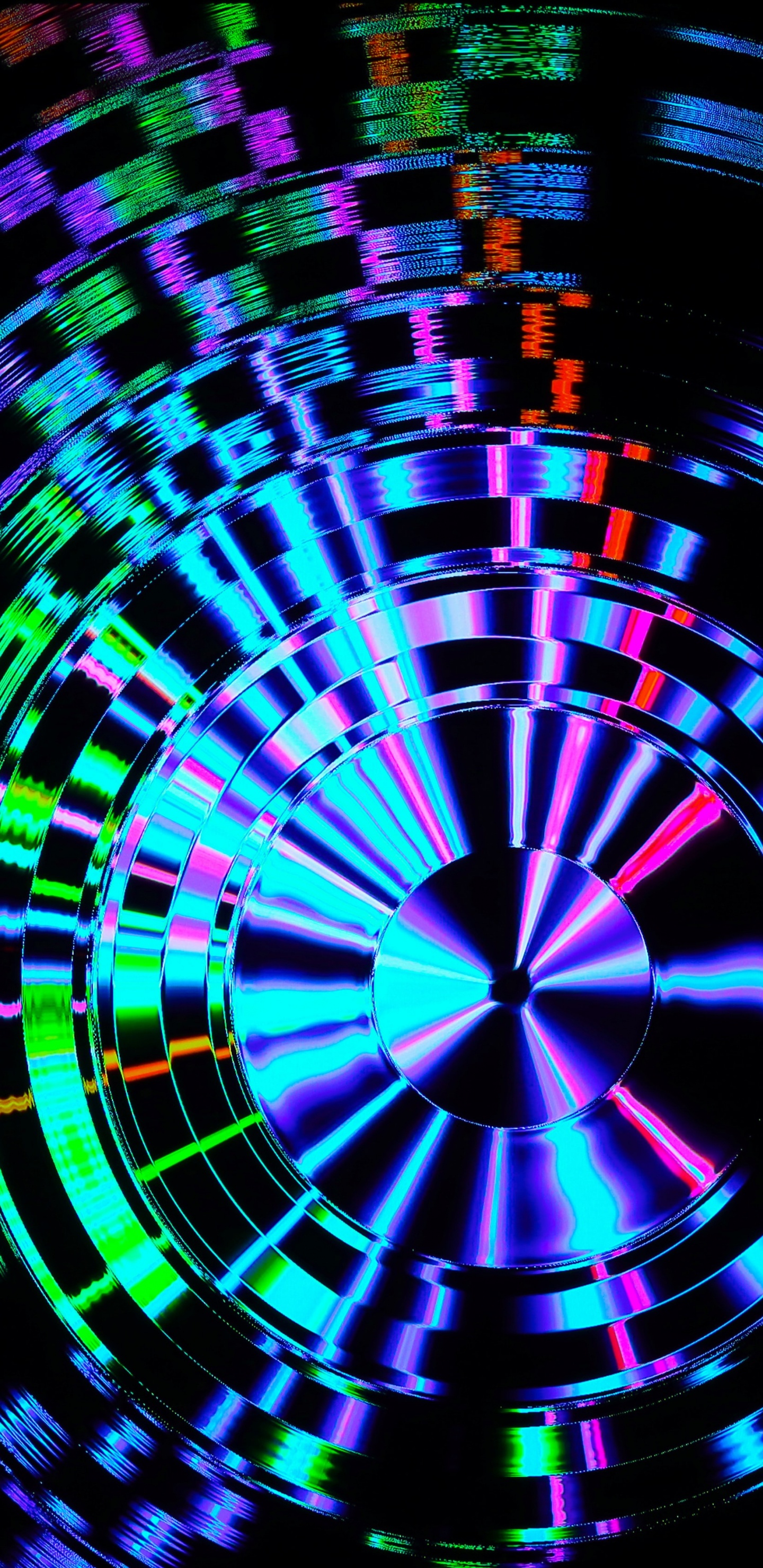 Обои круг, красочность, колесо, свет, освещение в разрешении 1440x2960