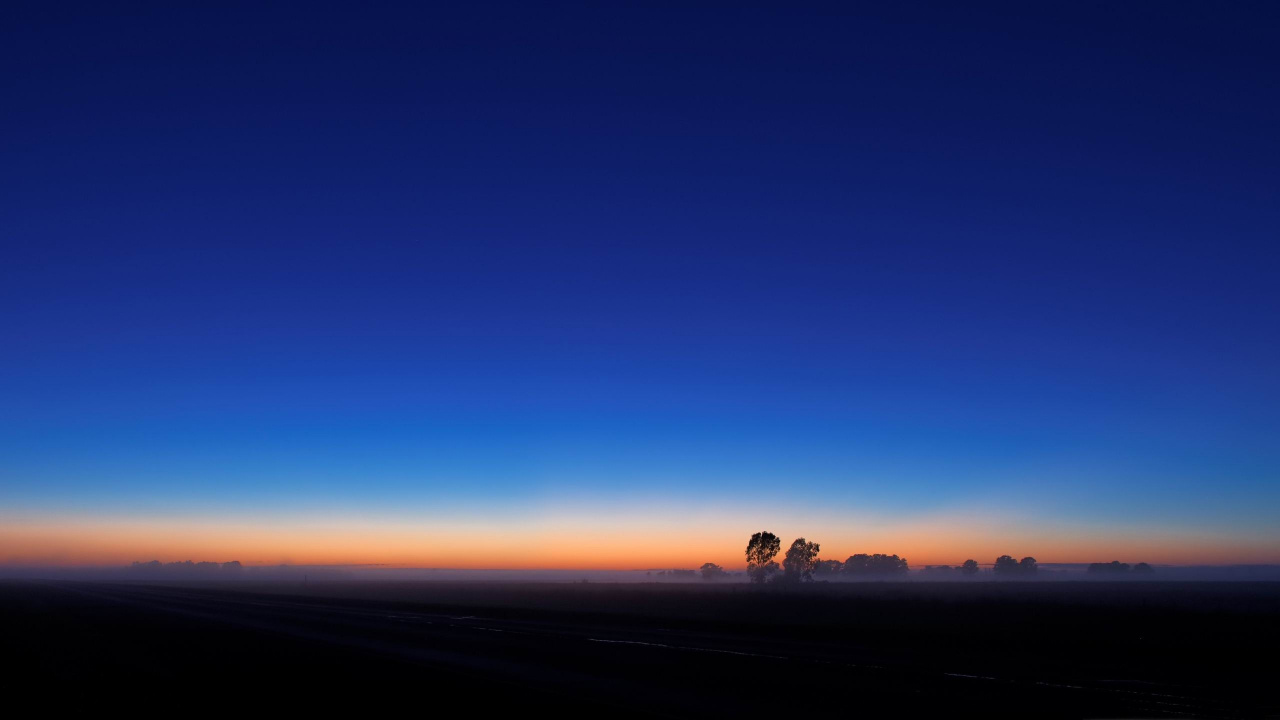 Обои ночное небо, горизонт, сумрак, атмосфера, послесвечение в разрешении 1280x720