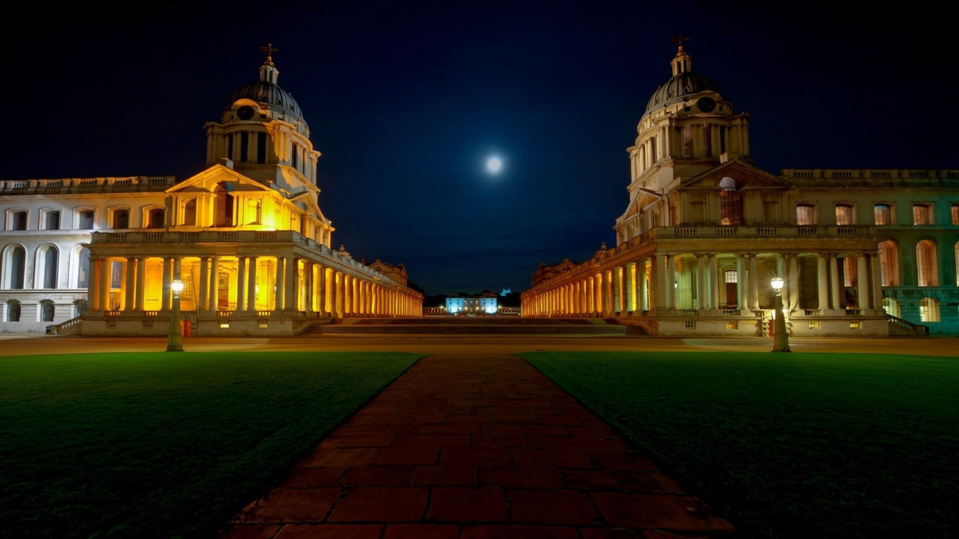 Обои букингемский дворец, ориентир, ночь, свет, архитектура в разрешении 1920x1080