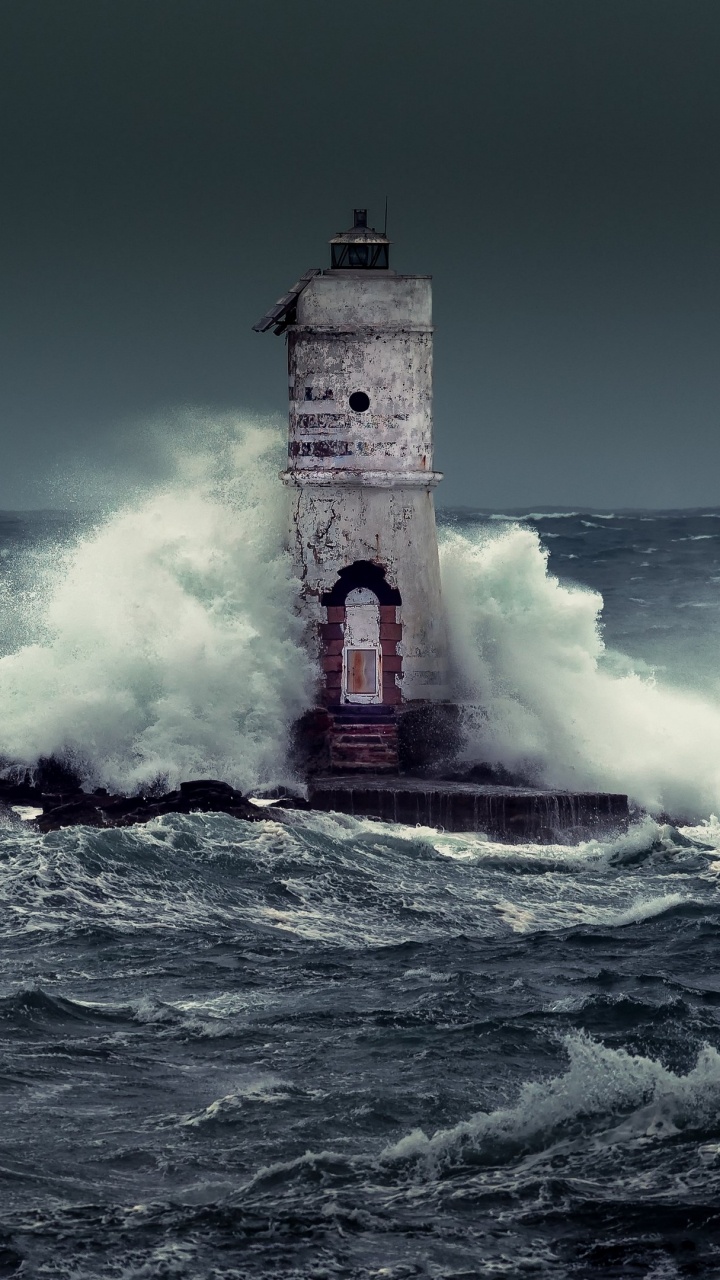 Обои Ресторан Mangiabarche, Скольо Mangiabarche, море, волна, ветровая волна в разрешении 720x1280