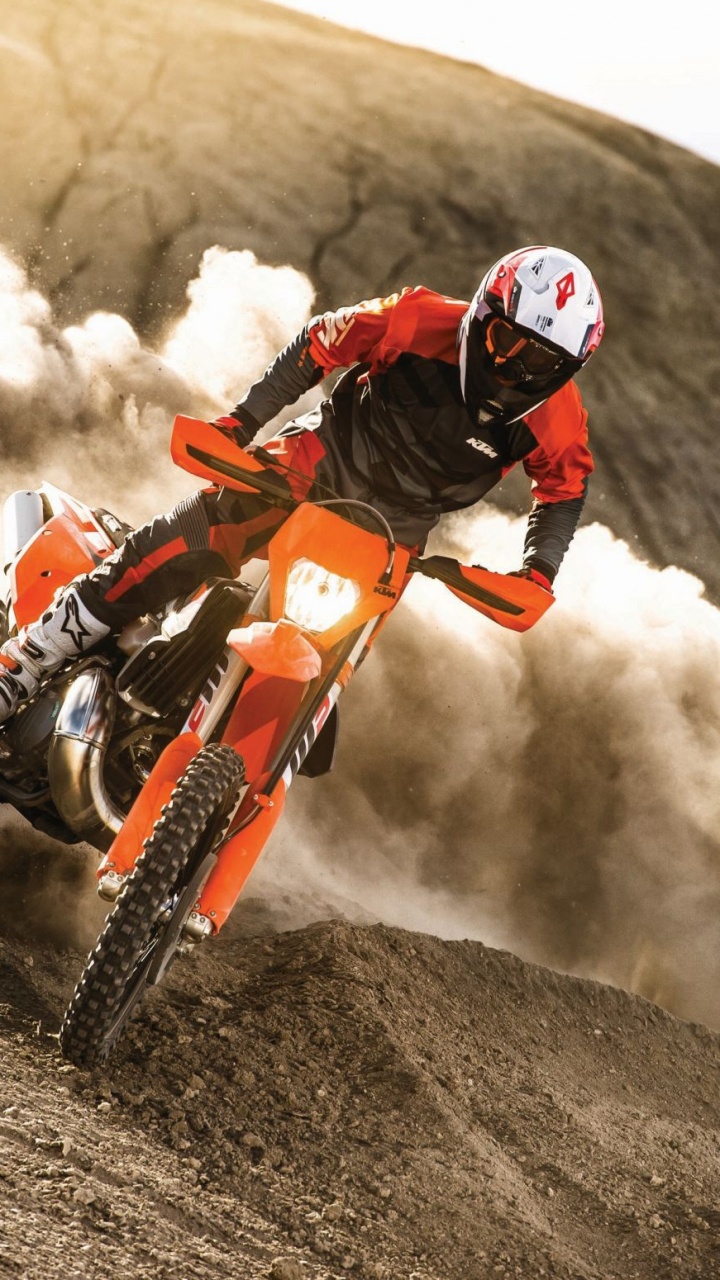 Обои мотокросс, мотоцикл, гоночный, КТМ, мотоспорт в разрешении 720x1280