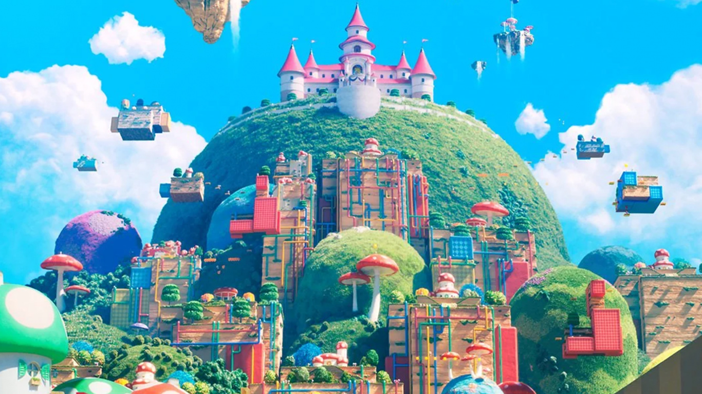 Обои Постер фильма «Братья Супер Марио» 2023 года, Луиджи, Принцесса Пич, постер, супер Марио в разрешении 1366x768