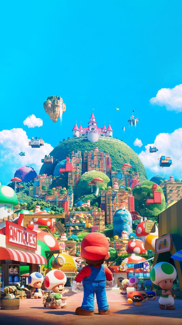 Обои Постер фильма «Братья Супер Марио» 2023 года, Луиджи, Принцесса Пич, постер, супер Марио в разрешении 720x1280