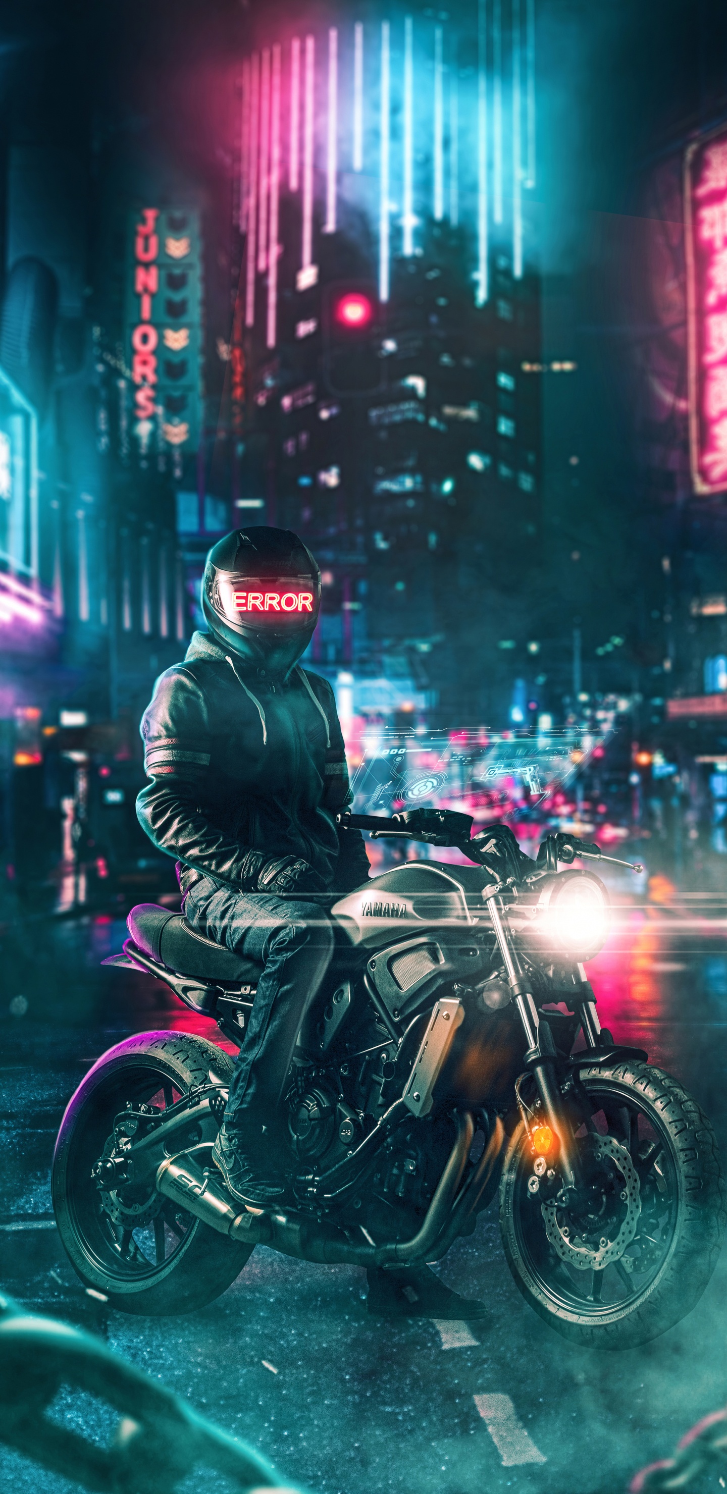 Обои мотоциклетный шлем, мотоцикл, мотокросс, Ямаха мотор Компани, ракета триумф 3 в разрешении 1440x2960