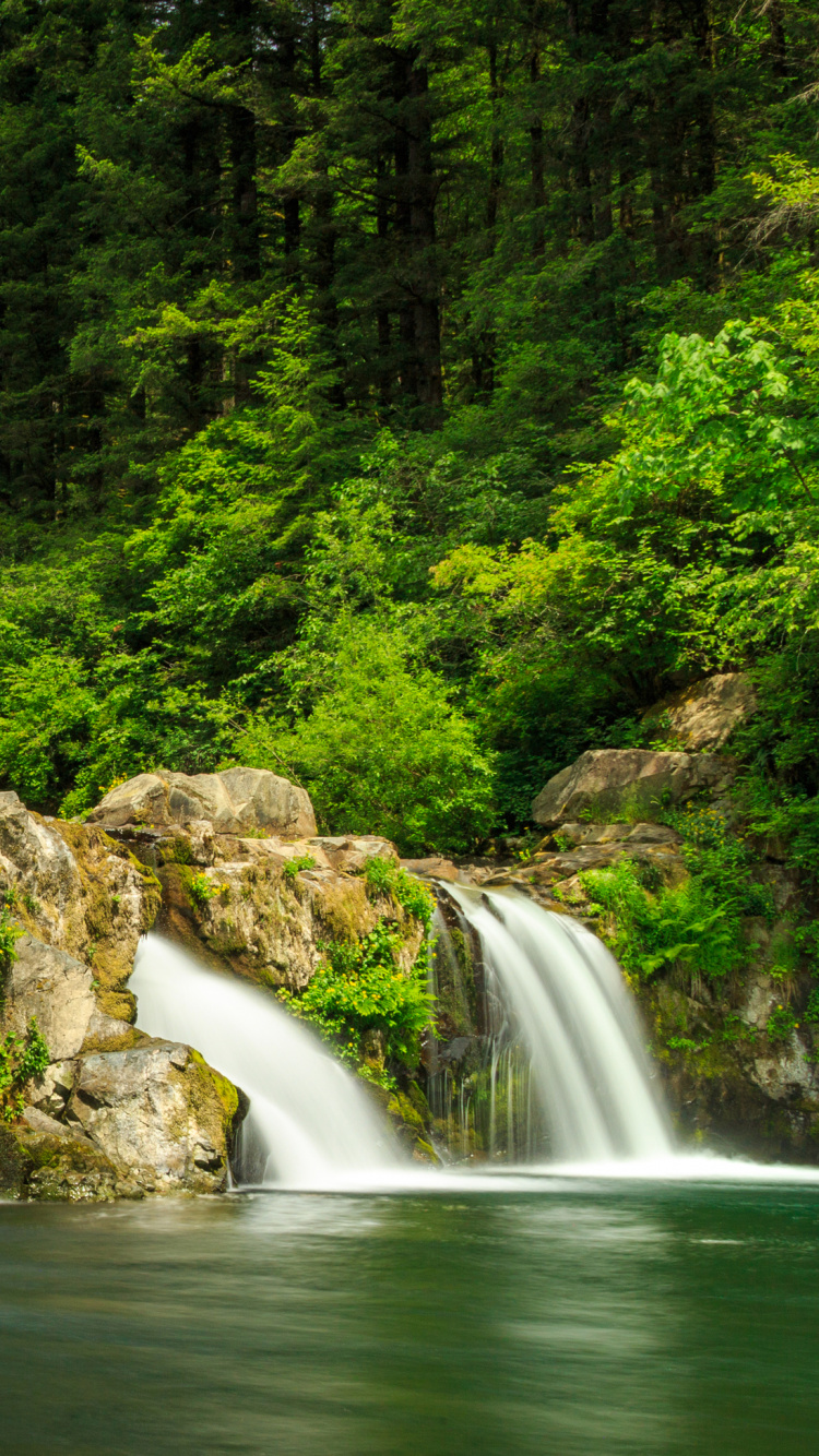 Обои водопад, природа, водоток, водоем, гидроресурсы в разрешении 750x1334