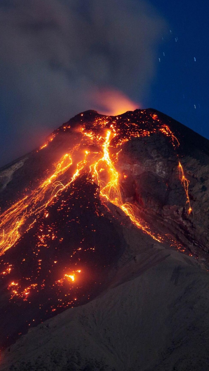 Обои пакае, вулкан, Извержение вулкана Фуэго, купол лавы, типы вулканических извержений в разрешении 720x1280
