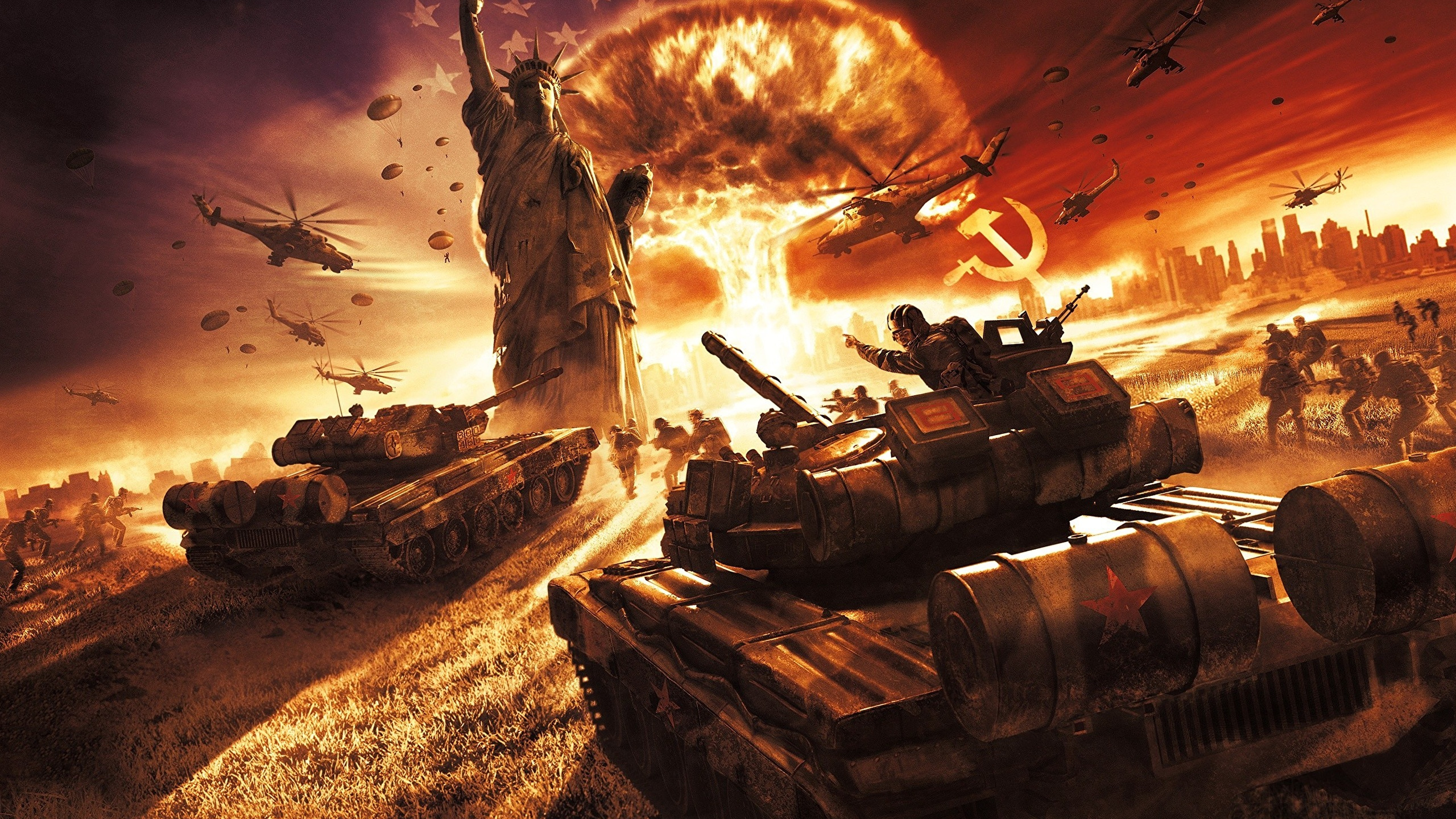 Обои мировая война, третья мировая война, компьютерная игра, оружие, 3 мировая война в разрешении 2560x1440