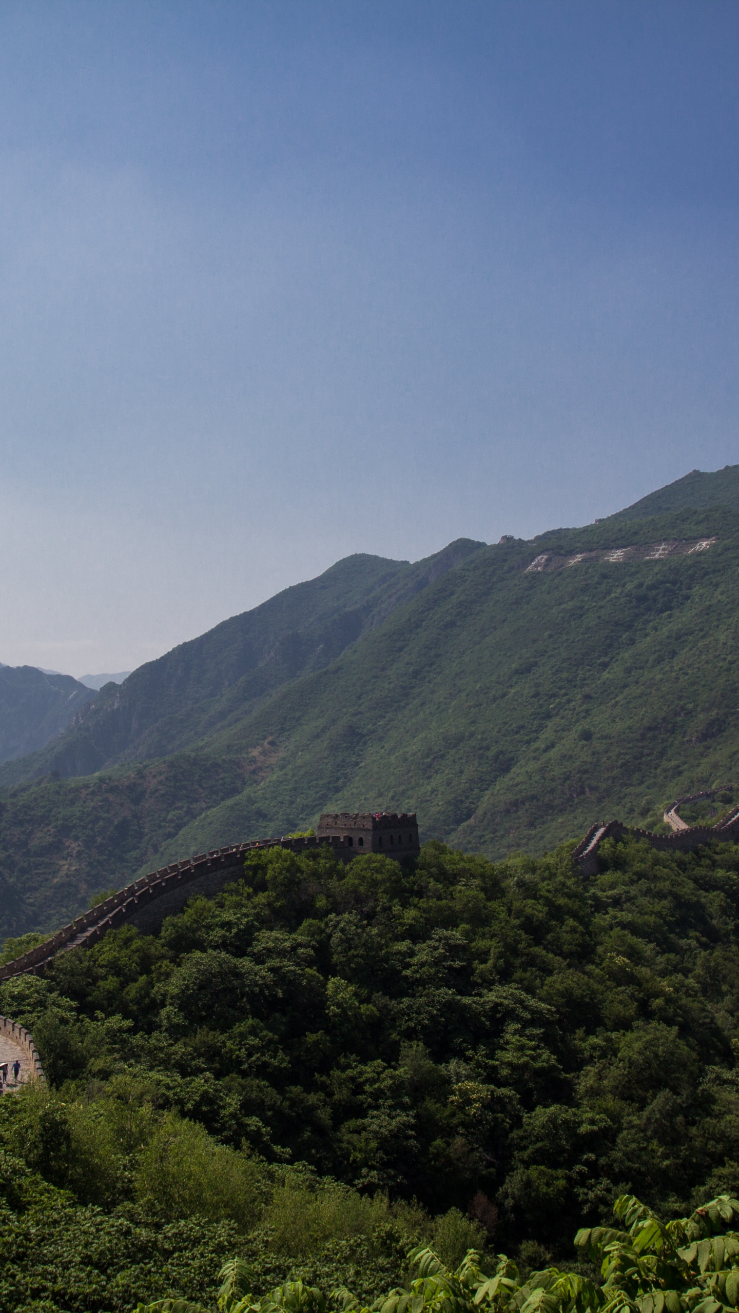 Обои великая Китайская стена, горный рельеф, гора, горная станция, нагорье в разрешении 1440x2560