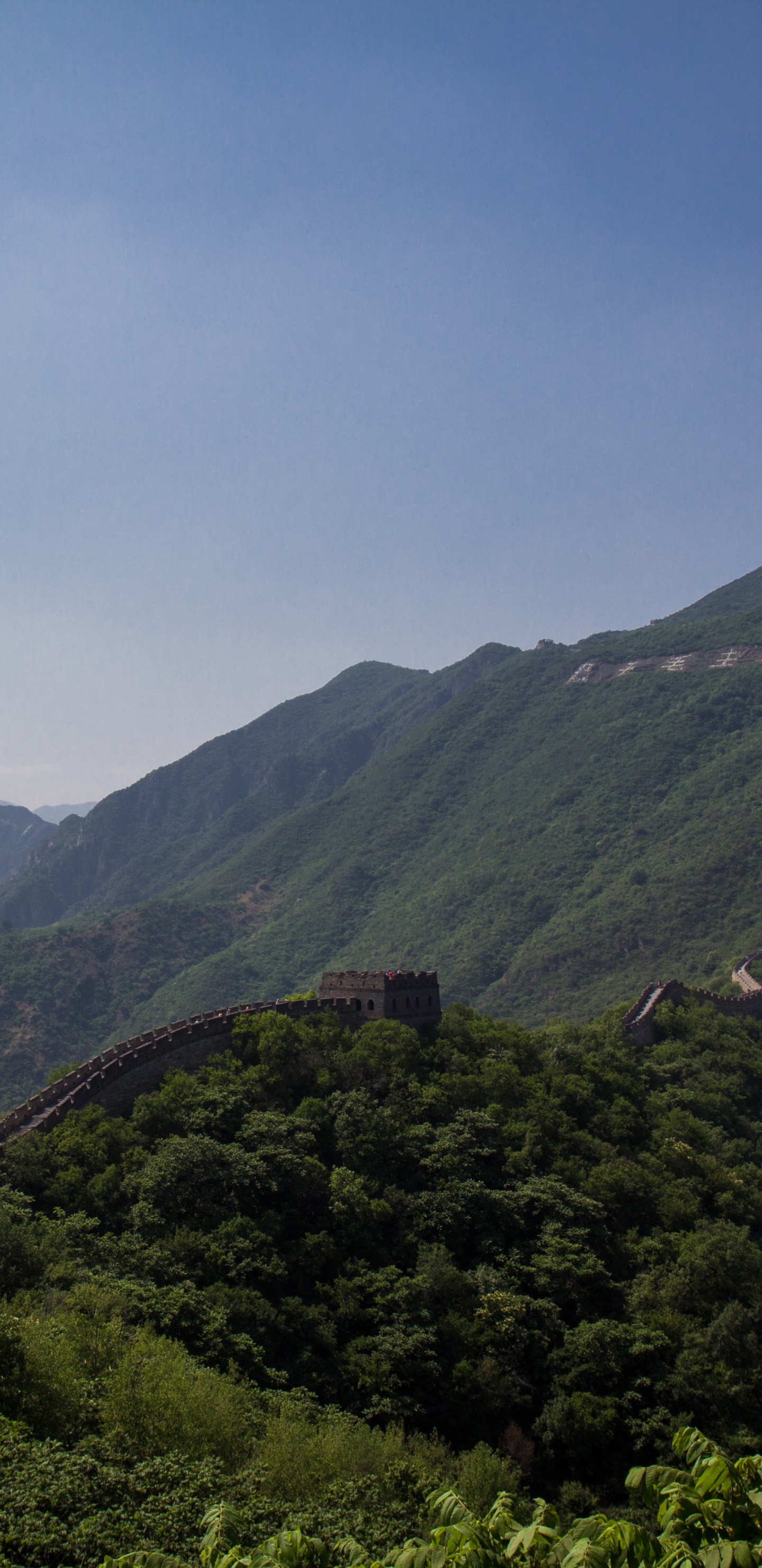 Обои великая Китайская стена, горный рельеф, гора, горная станция, нагорье в разрешении 1440x2960