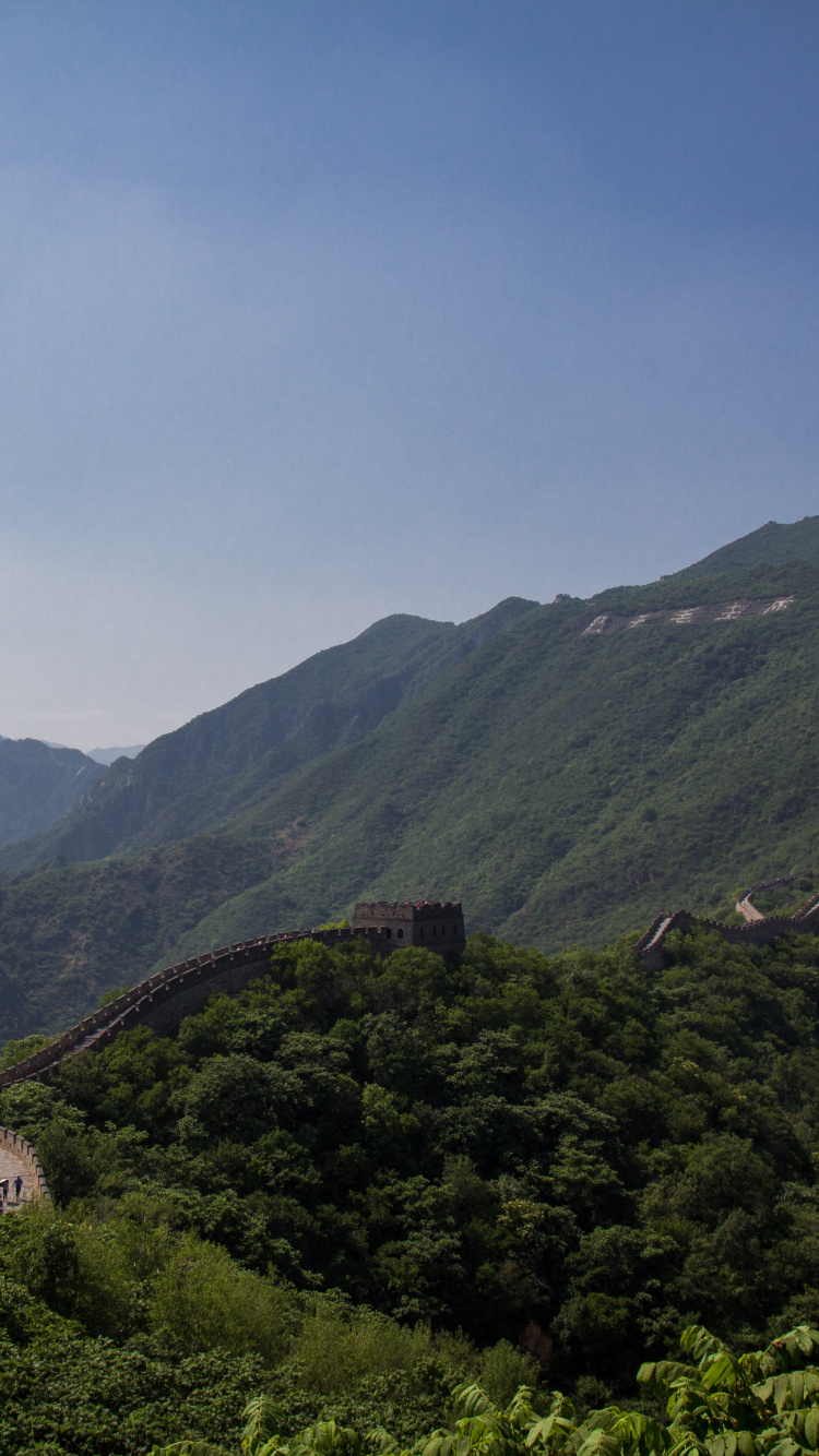 Обои великая Китайская стена, горный рельеф, гора, горная станция, нагорье в разрешении 750x1334