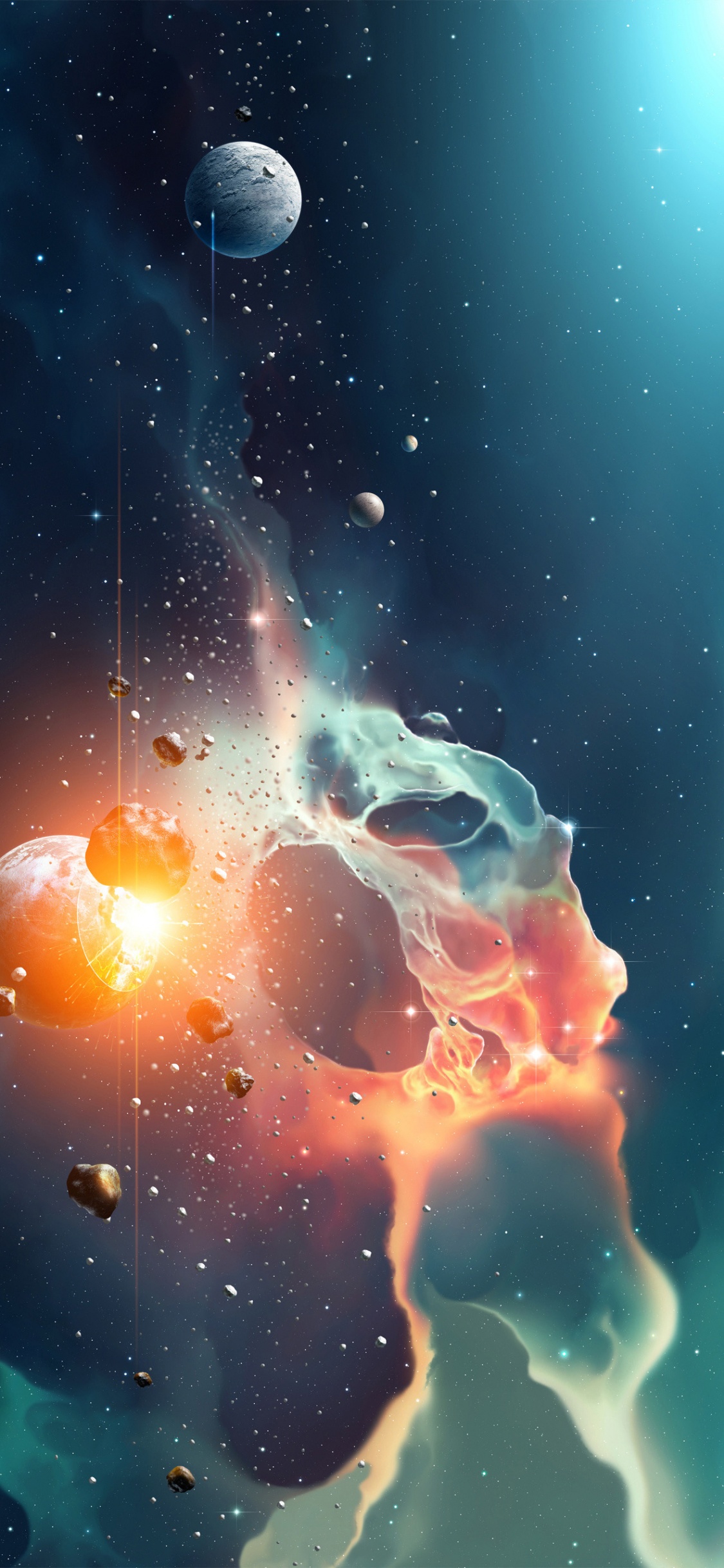 Обои космическое пространство, земля, Астрономия, космос, атмосфера в разрешении 1125x2436