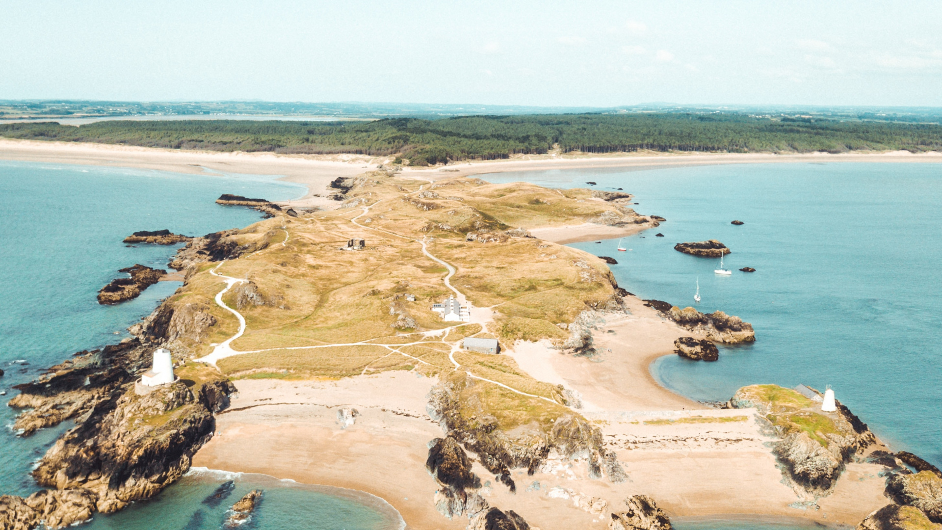 Обои островок, полуостров, плащ, мыс, Великобритания в разрешении 1920x1080