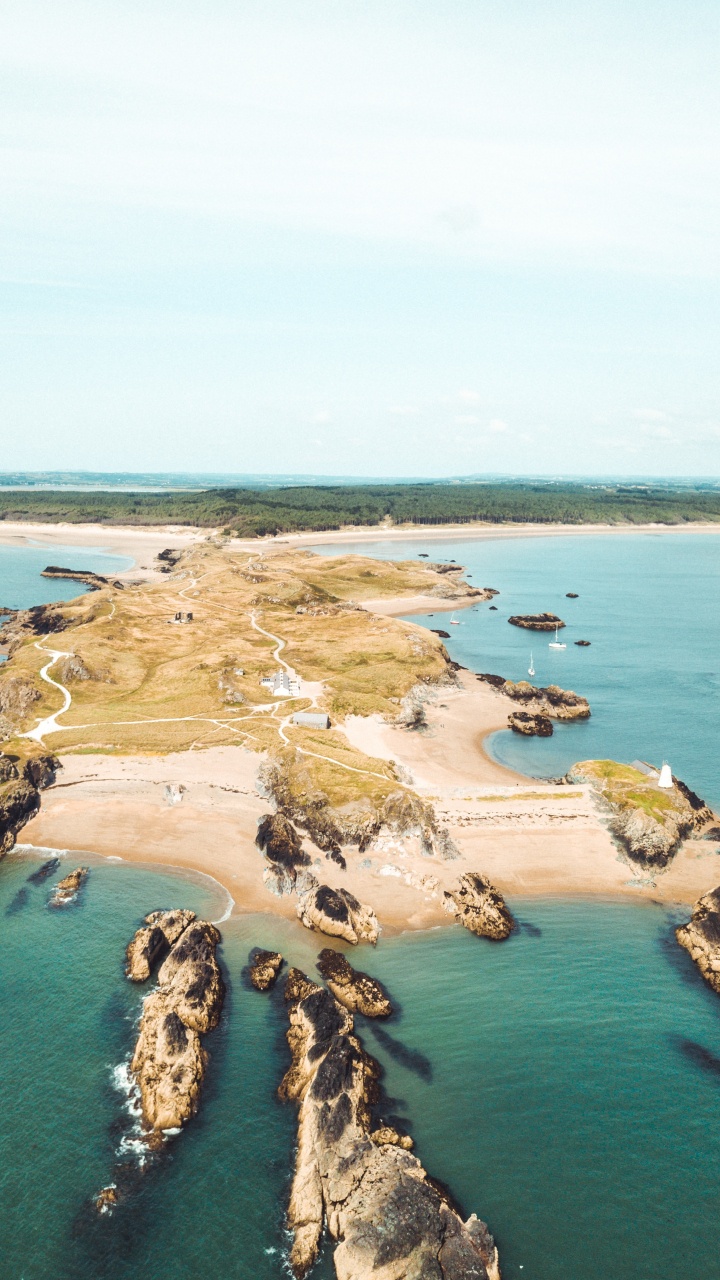 Обои островок, полуостров, плащ, мыс, Великобритания в разрешении 720x1280