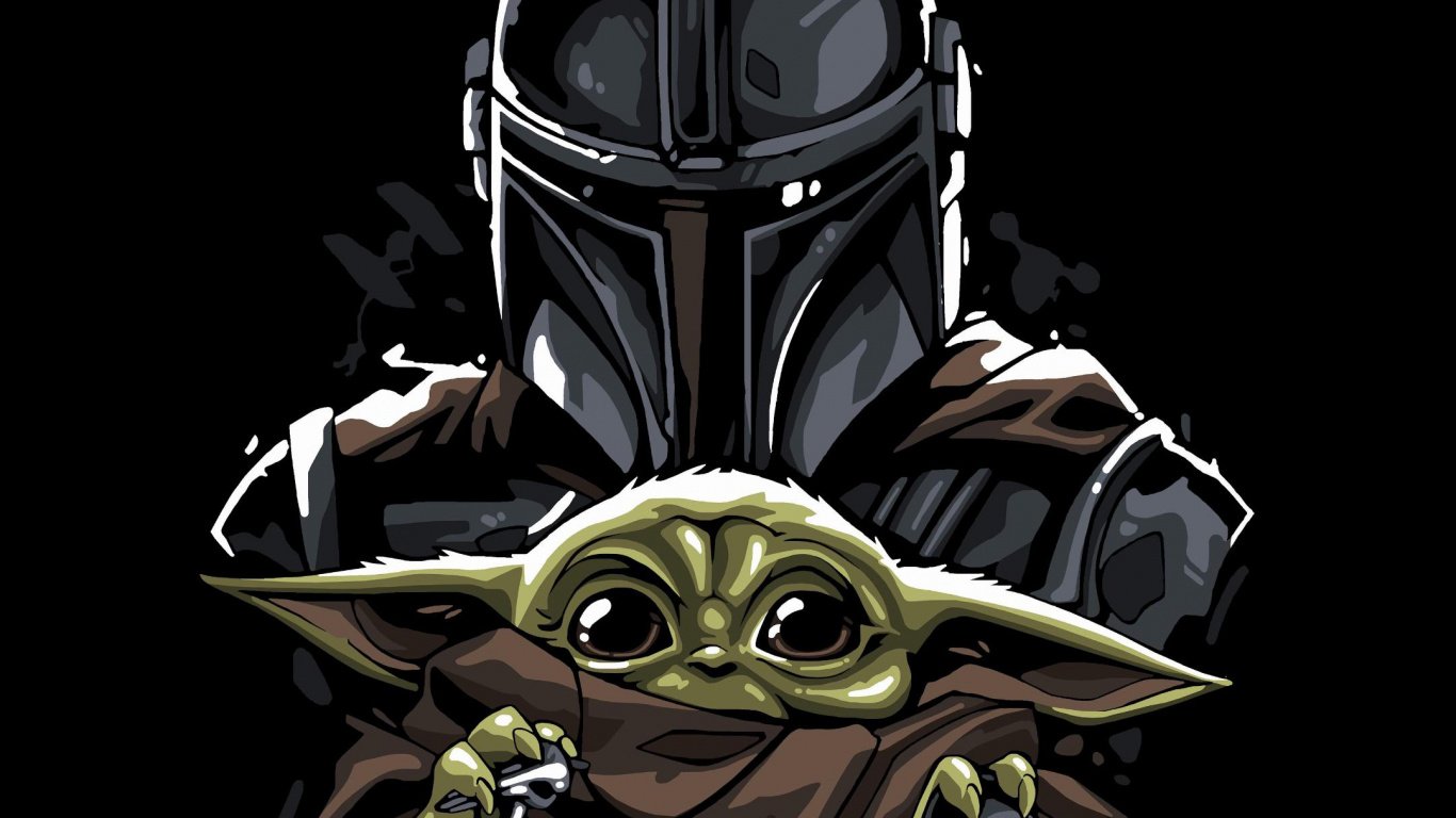 Обои звездные войны, Уолт Дисней, йода, амолед, джедай в разрешении 1366x768