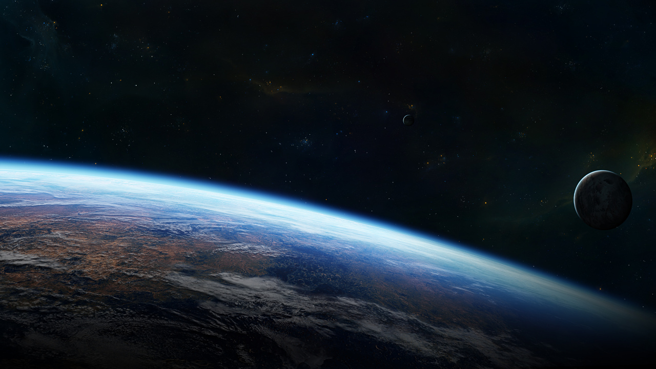 Обои земля, планета, атмосфера, космическое пространство, космос в разрешении 1280x720