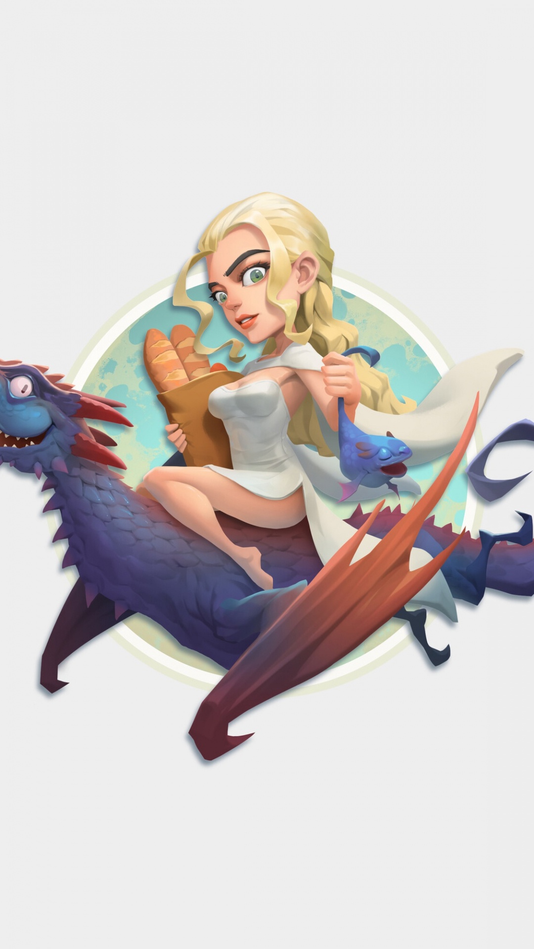 Обои Игра престолов, дейенерис таргариен, Дом Таргариенов, иллюстрация, минимализм в разрешении 1080x1920