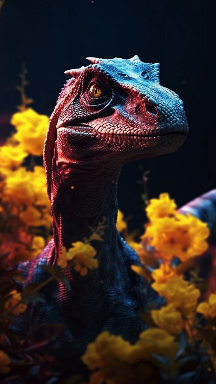 Обои Хамелеон, хамелеоны, Дикая индейка, игуаниды, динозавр в разрешении 720x1280