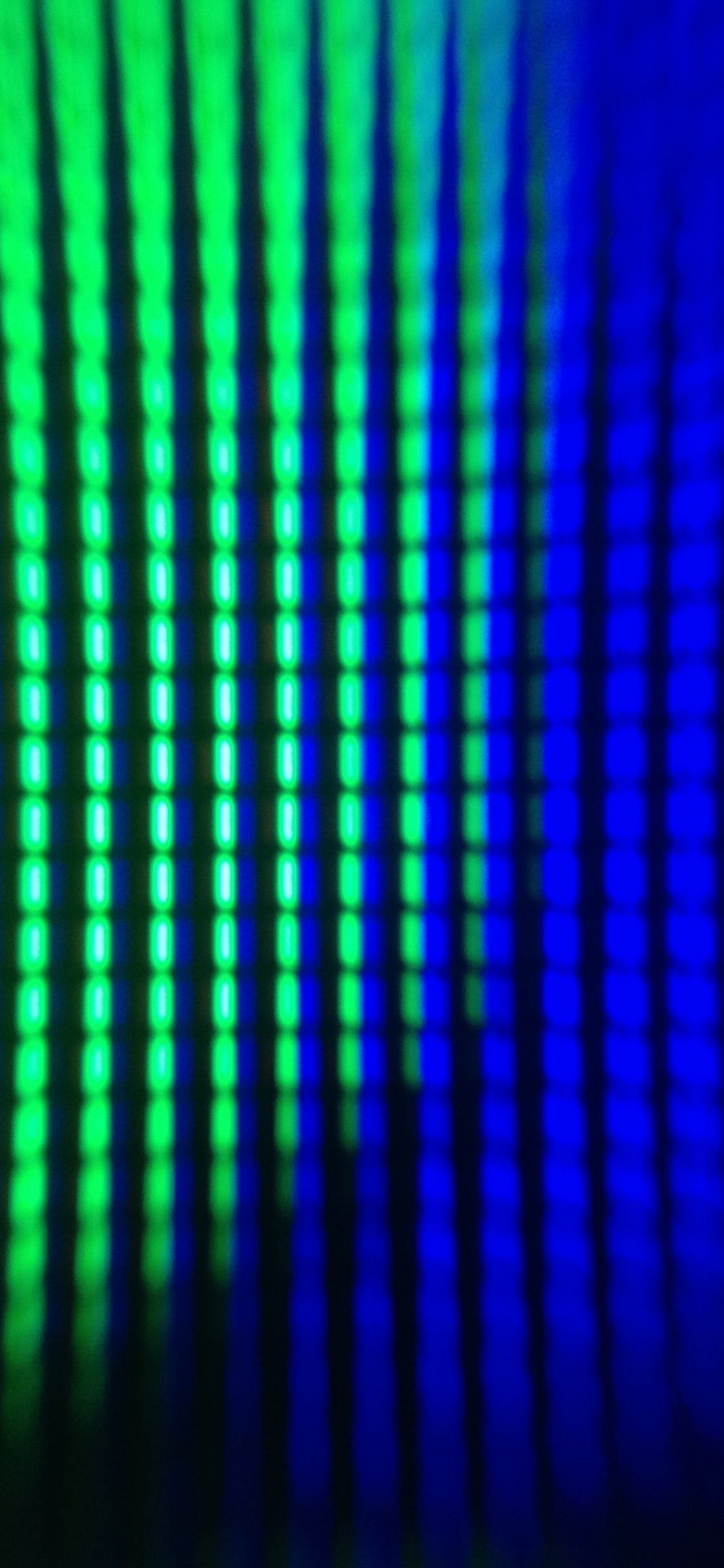 Обои синий, свет, зеленый, электрик, линия в разрешении 1125x2436