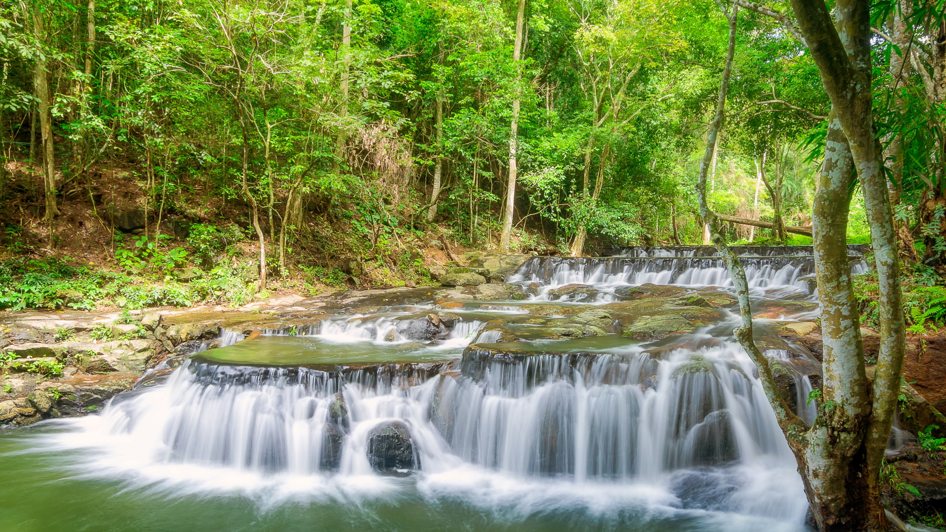 Обои природа, водопад, гидроресурсы, водоем, вода в разрешении 1920x1080