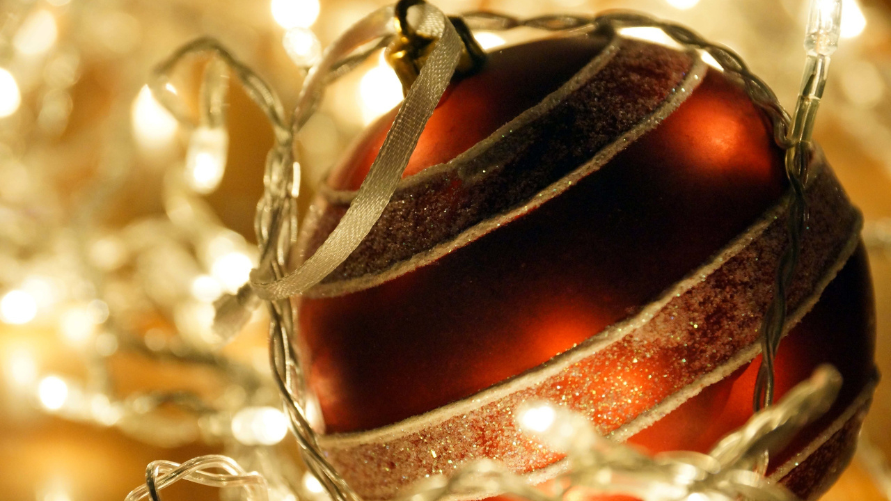 Обои Новый год, праздник, рождественский орнамент, Рождественские украшения, Рождество в разрешении 1280x720