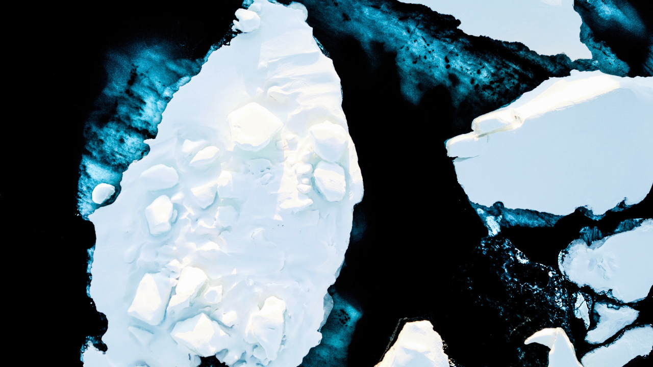 Обои вода, синий, иллюстрация, мир, лед в разрешении 1280x720
