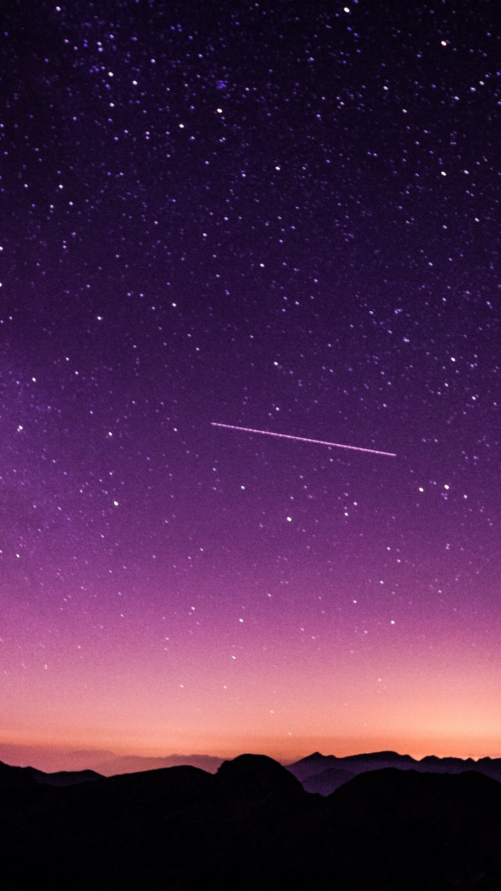 Обои ночное небо, ночь, пурпур, горизонт, атмосфера в разрешении 720x1280