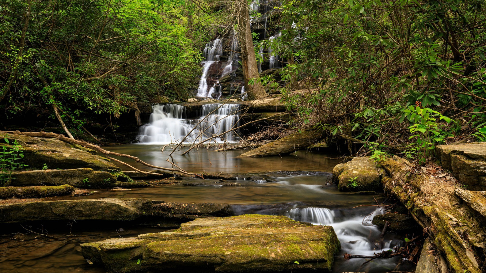 Обои водопад, водоток, природный заповедник, водоем, гидроресурсы в разрешении 1920x1080