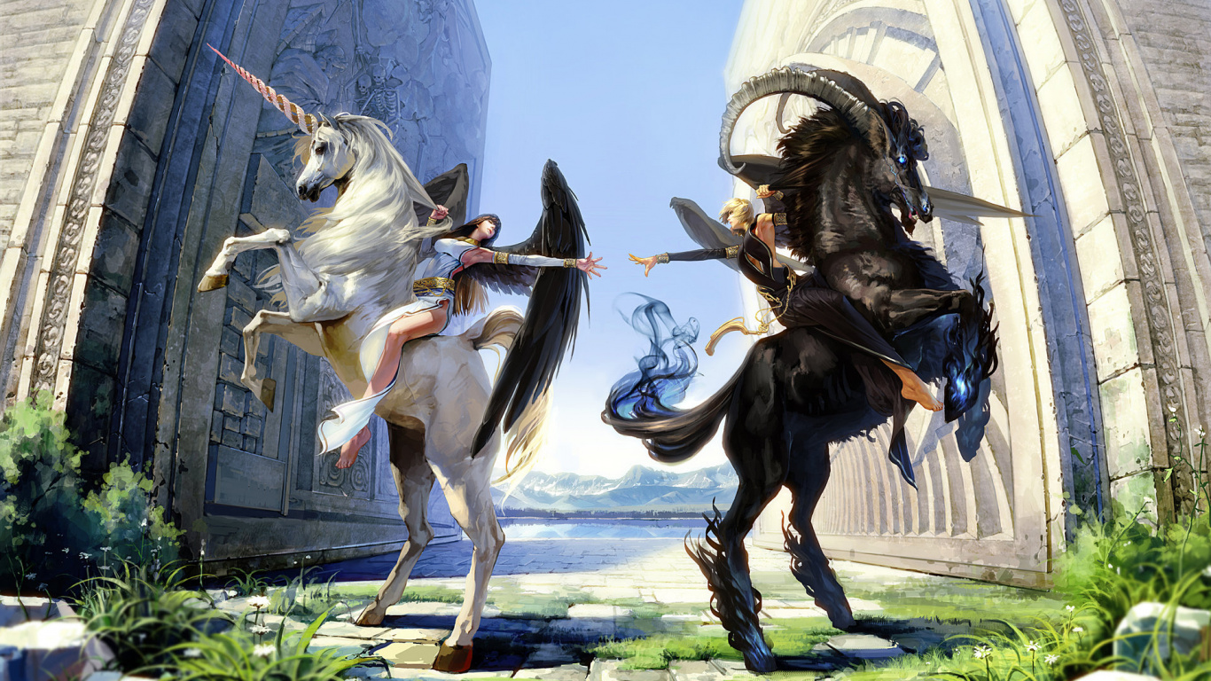 Обои средневековье, Кленовая история 2, лошади, g star, дерево в разрешении 1366x768