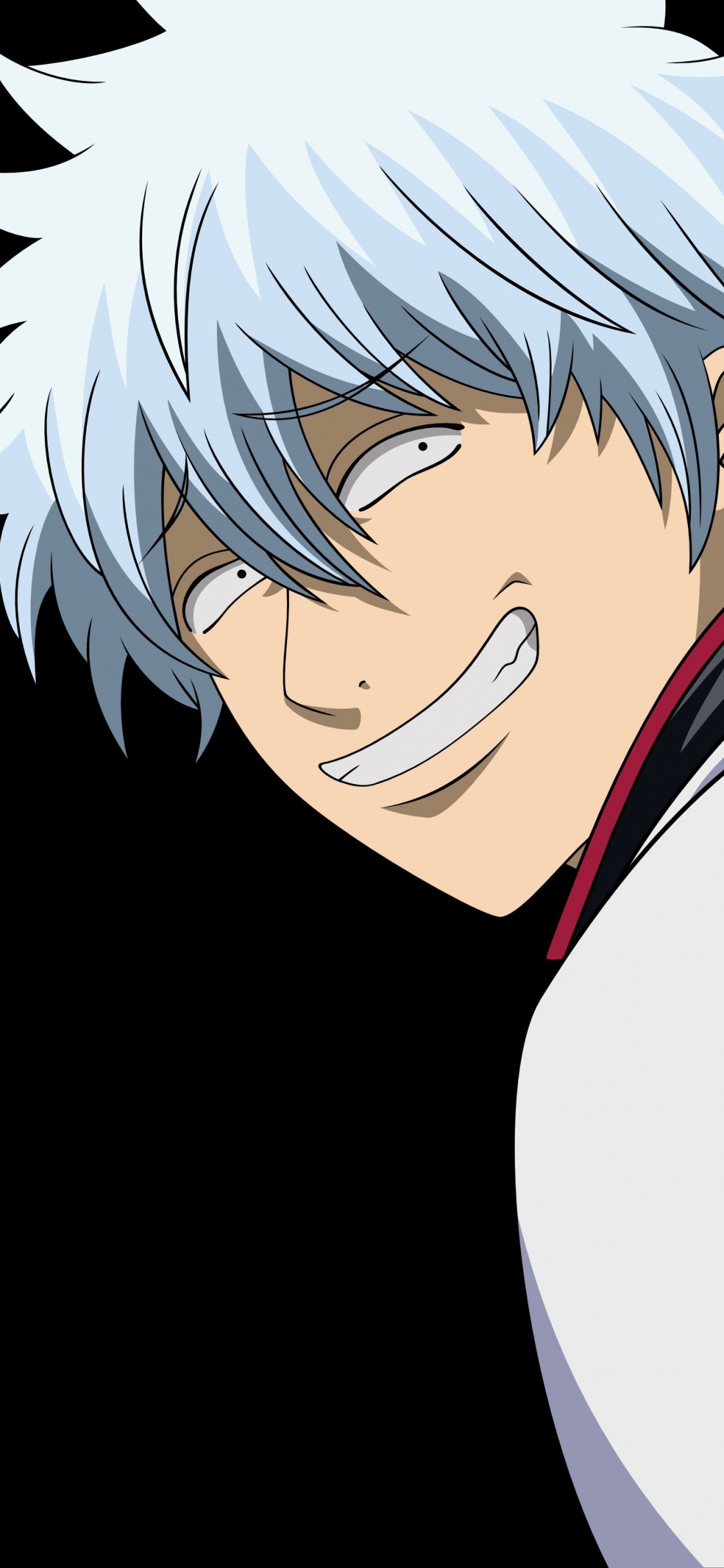 Обои gintoki саката, мультфильм, аниме, рот, рука в разрешении 1125x2436