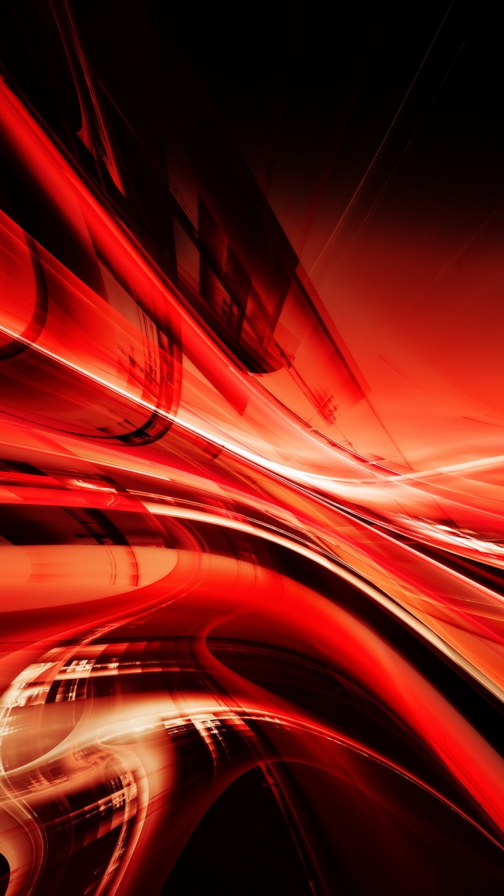 Обои красный цвет, свет, Апельсин, фрактальное искусство, линия в разрешении 720x1280