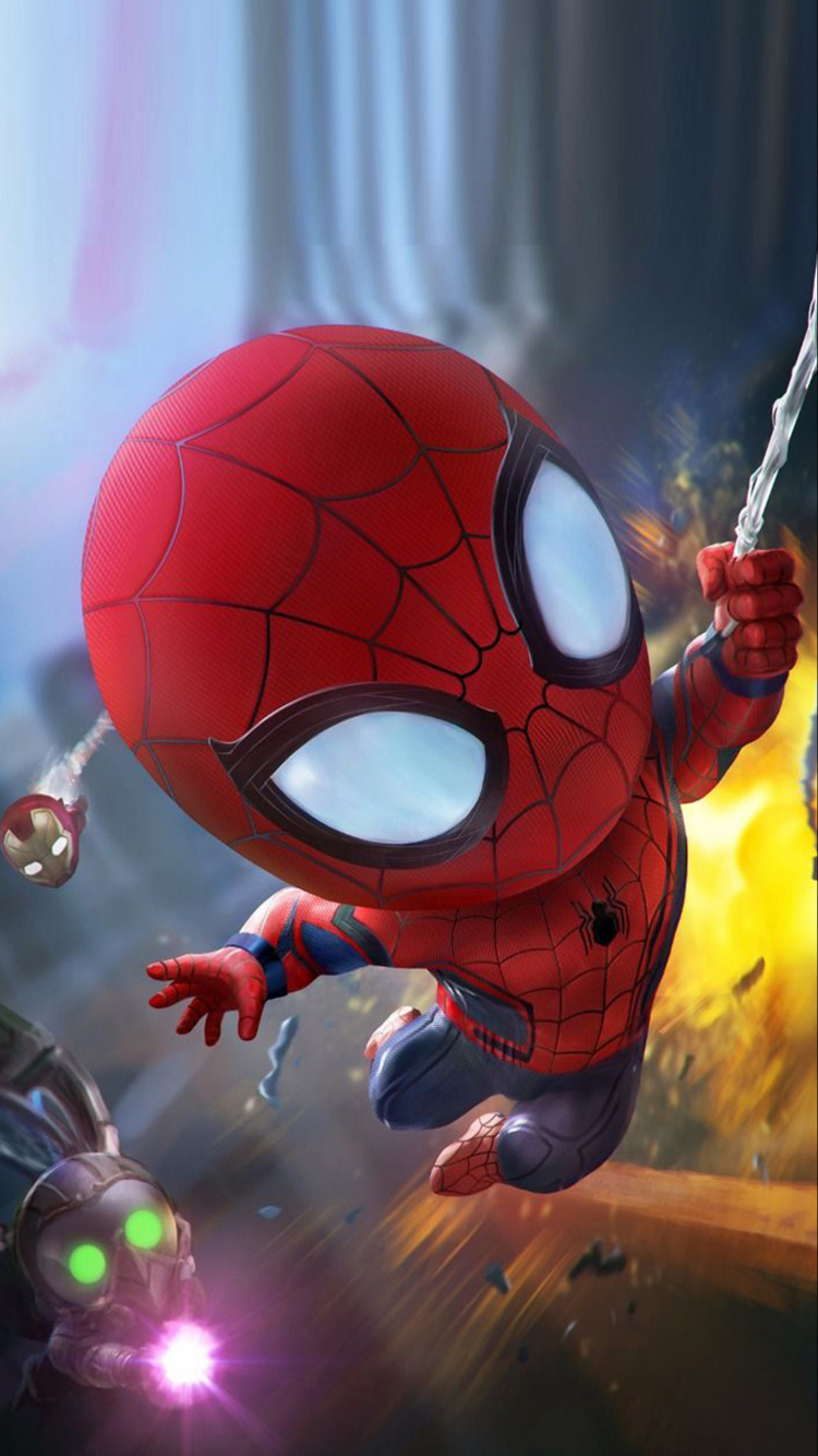 Обои человек-паук, дэдпул, комиксы Марвел, паук, чудеса Мстители в разрешении 750x1334