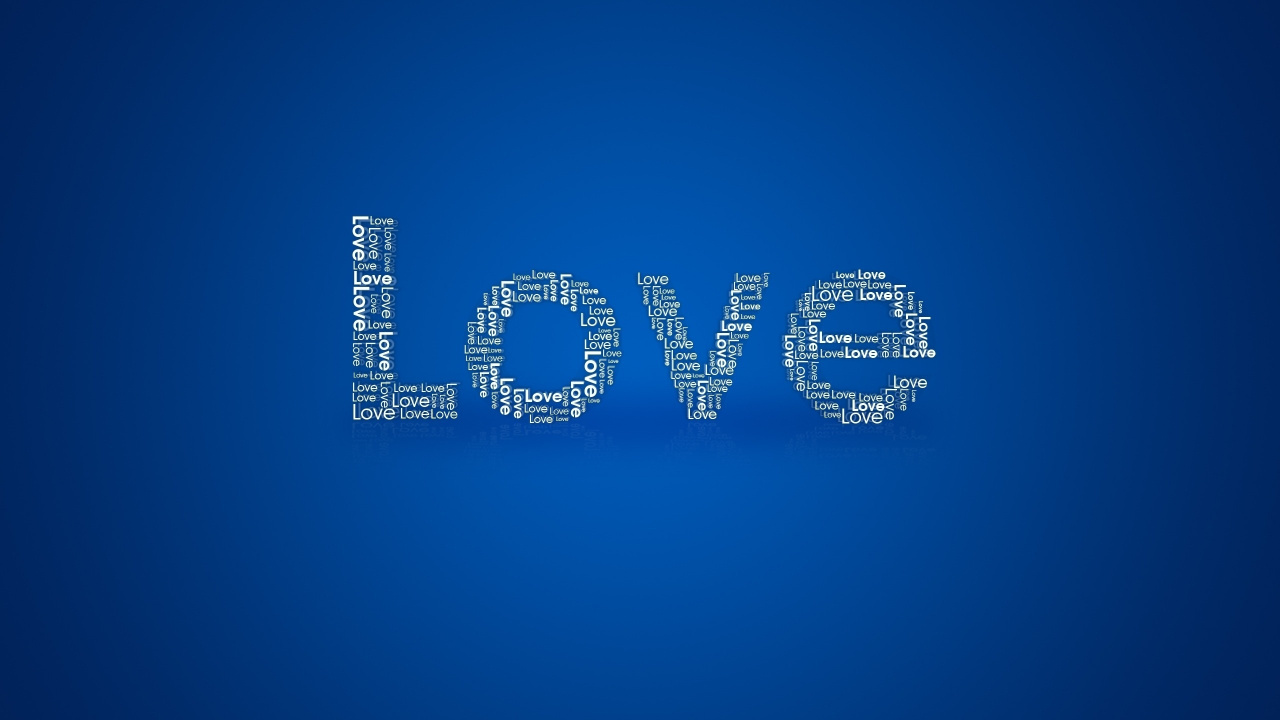 Обои синий, текст, лого, марка, сердце в разрешении 1280x720