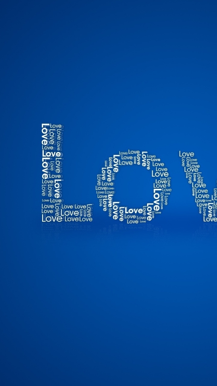 Обои синий, текст, лого, марка, сердце в разрешении 720x1280