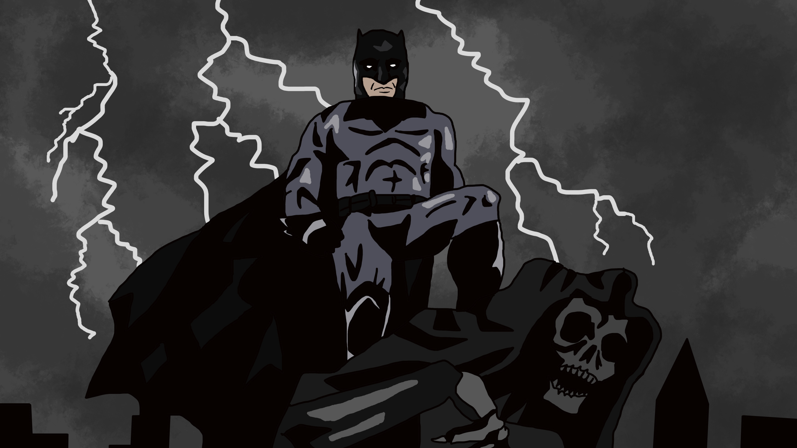 Обои Бэтмен, супергерой, комиксы dc, арт, артист в разрешении 2560x1440