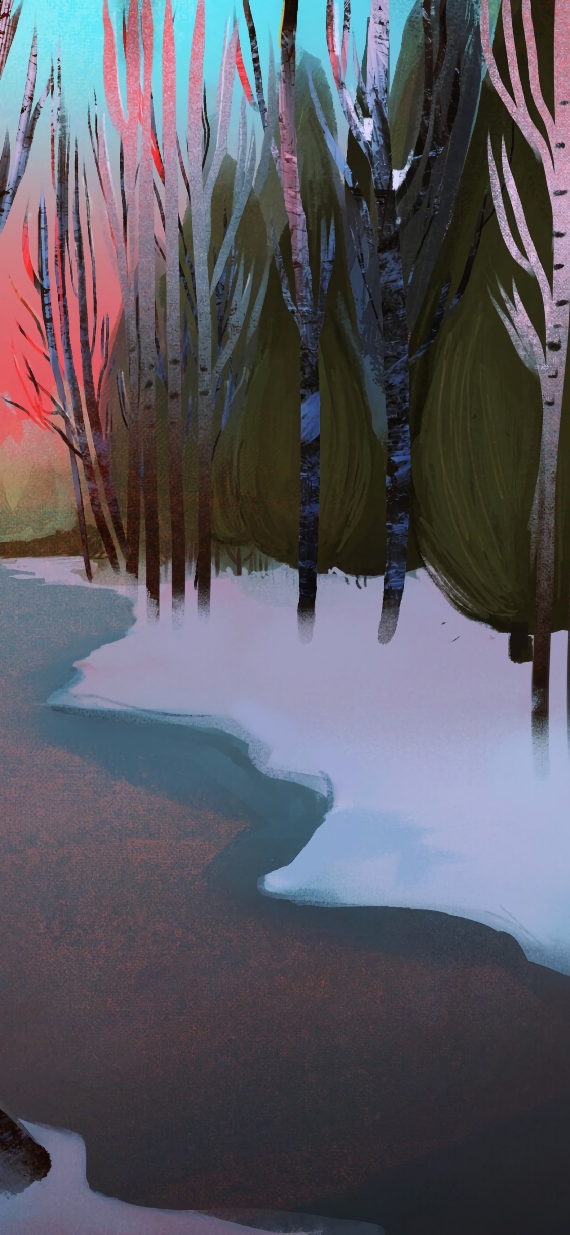 Обои современное искусство, лед, арт, сталактит, адаптация в разрешении 1125x2436