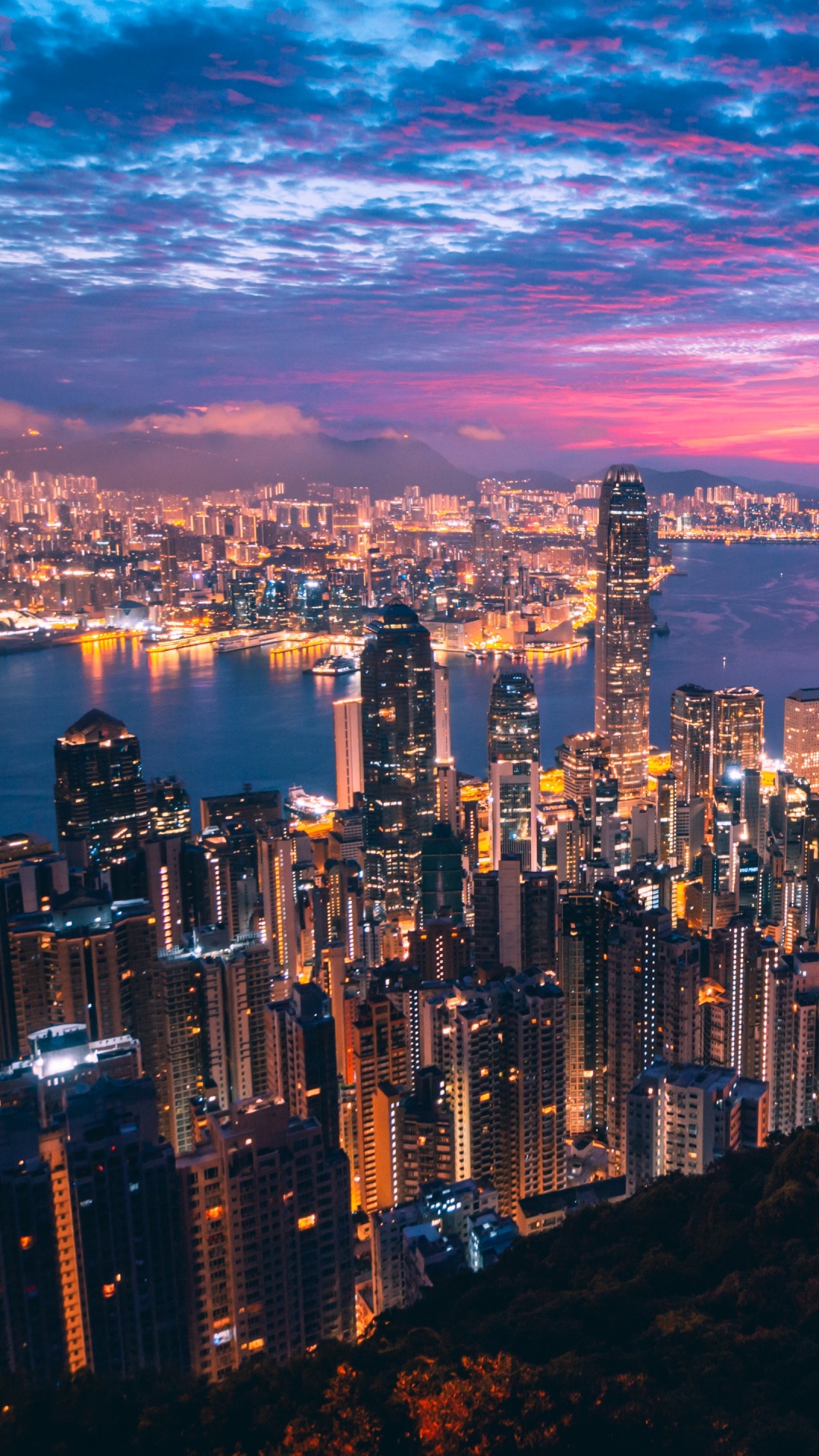 Обои Гонконг, городской пейзаж, город, городской район, метрополия в разрешении 1080x1920