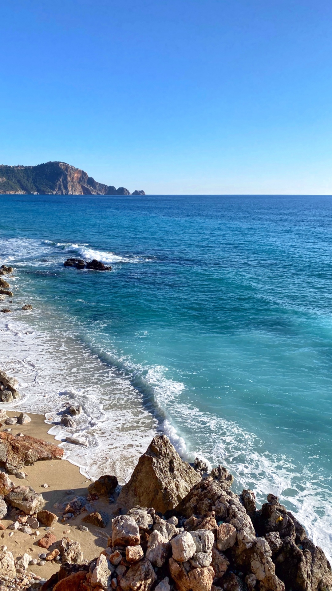 Обои Cleopatra Beach Аланья, вода, гидроресурсы, природный ландшафт, растение в разрешении 1080x1920