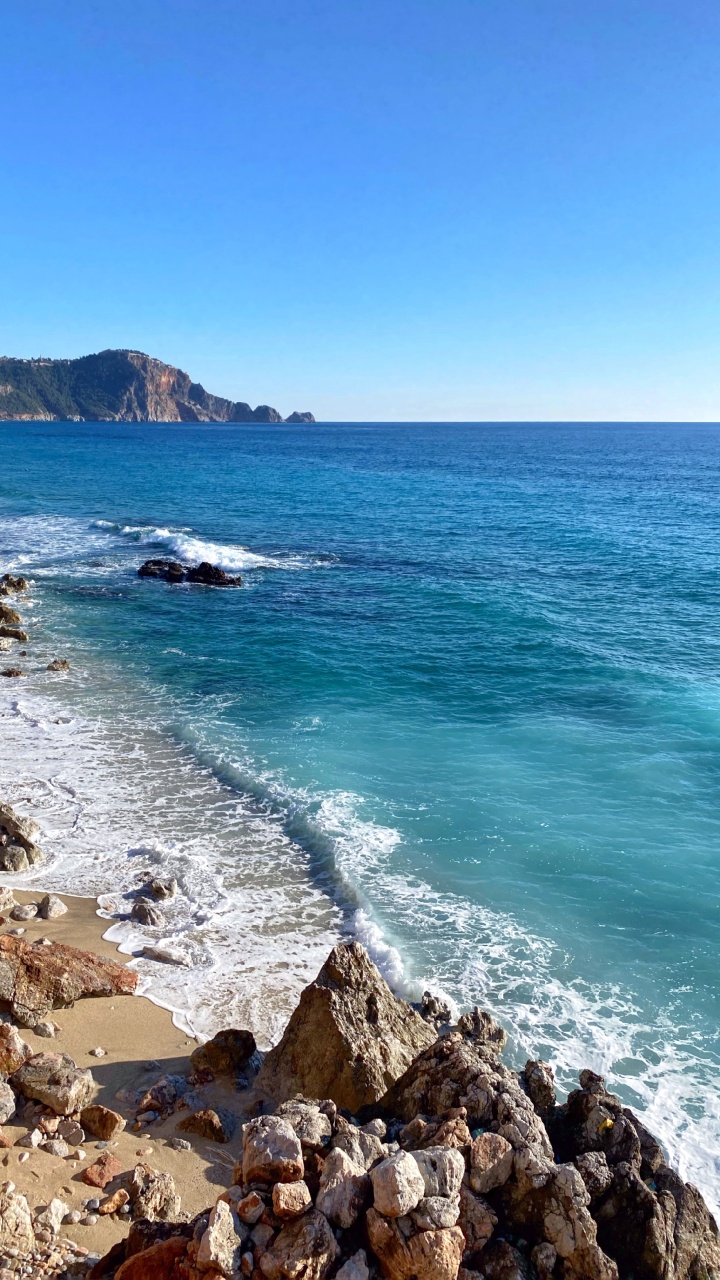 Обои Cleopatra Beach Аланья, вода, гидроресурсы, природный ландшафт, растение в разрешении 720x1280