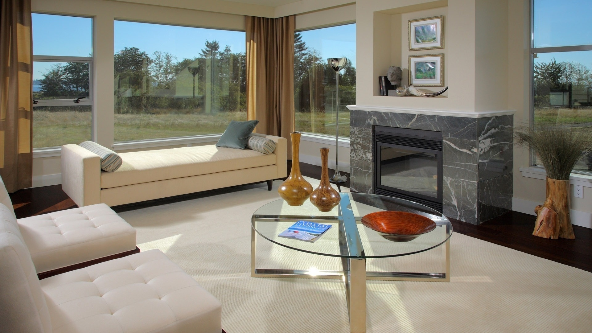 Обои гостиная комната, мебель, свойство, дизайн интерьера, таблица в разрешении 1920x1080