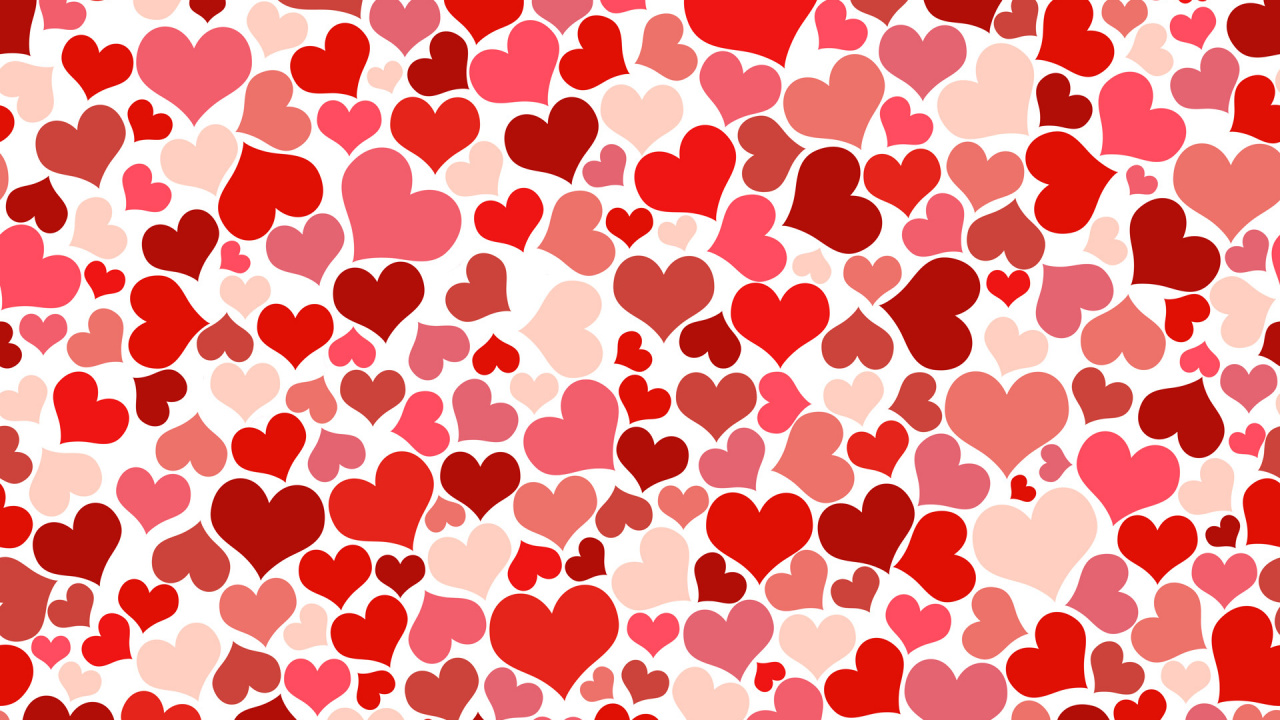 Обои сердце, картинка, красный цвет, узор, дизайн в разрешении 1280x720