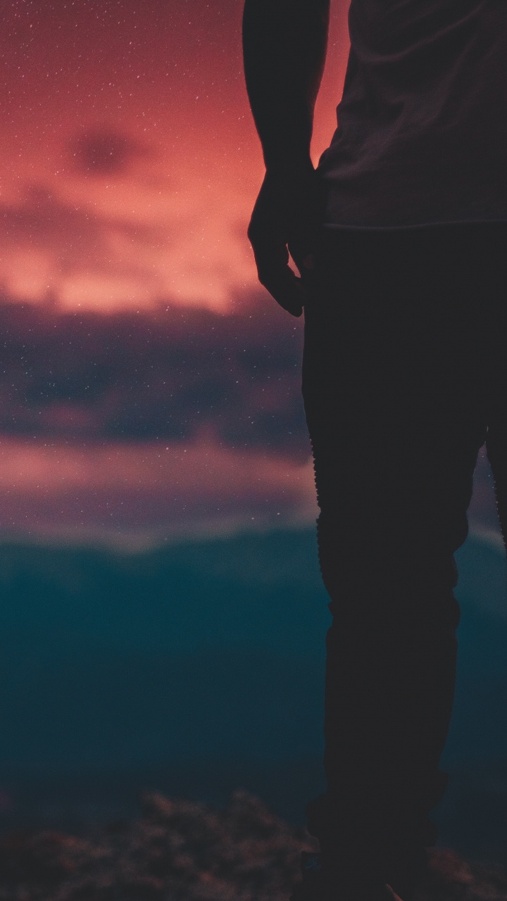 Обои облако, красный цвет, атмосфера, сумрак, вечер в разрешении 720x1280