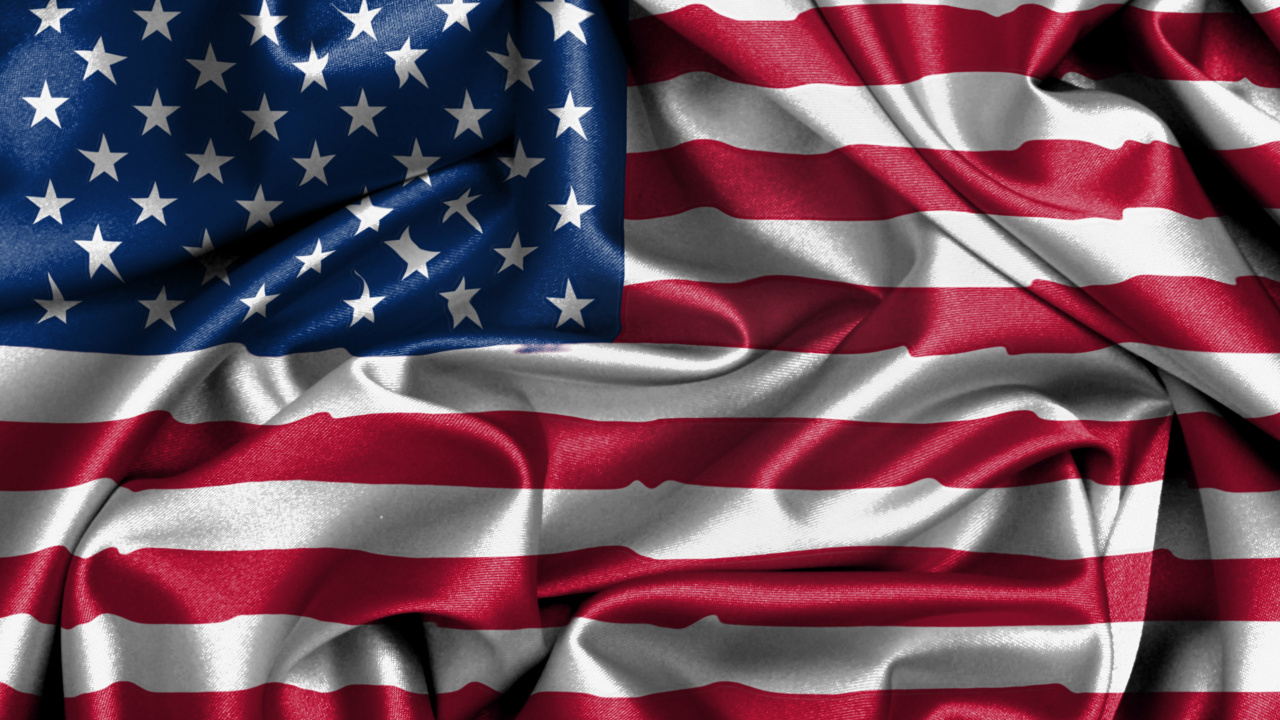 Обои флаг Соединенных Штатов, флаг, ткань, синий, Соединённые Штаты Америки в разрешении 1280x720