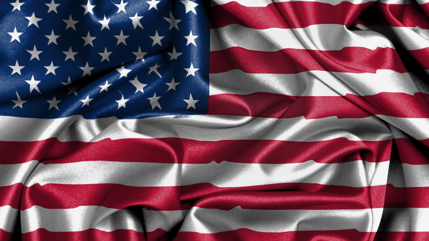 Обои флаг Соединенных Штатов, флаг, ткань, синий, Соединённые Штаты Америки в разрешении 1366x768