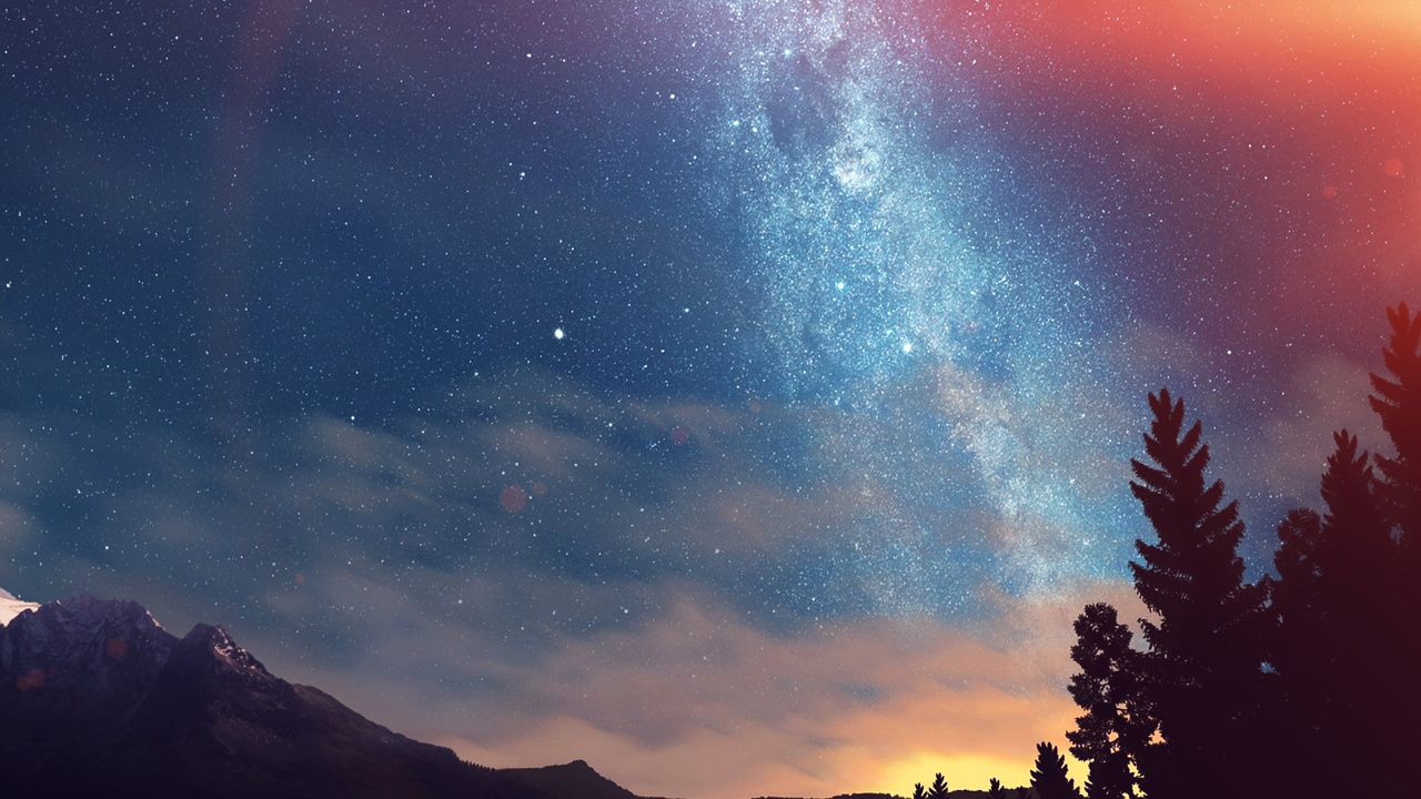 Обои Млечный Путь, звезда, Галактика, облако, атмосфера в разрешении 1280x720