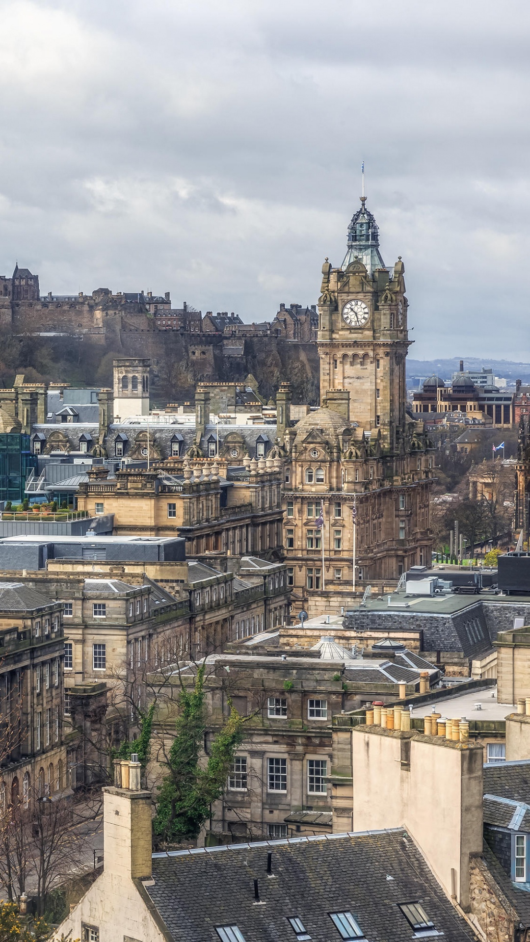 Обои памятник дугалду стюарту, столица, городской район, город, городской пейзаж в разрешении 1080x1920