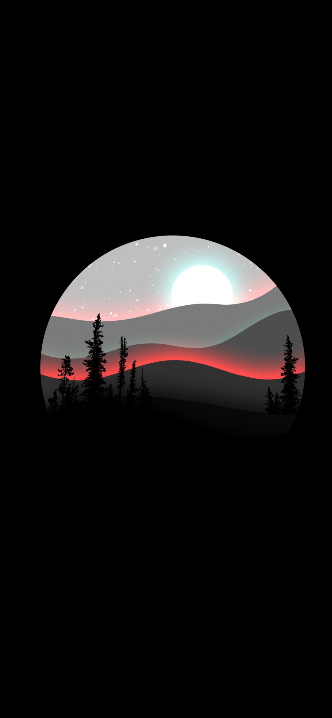 Обои полумесяц, астрономический объект, полутона и оттенки, небесное явление, лунный свет в разрешении 1125x2436